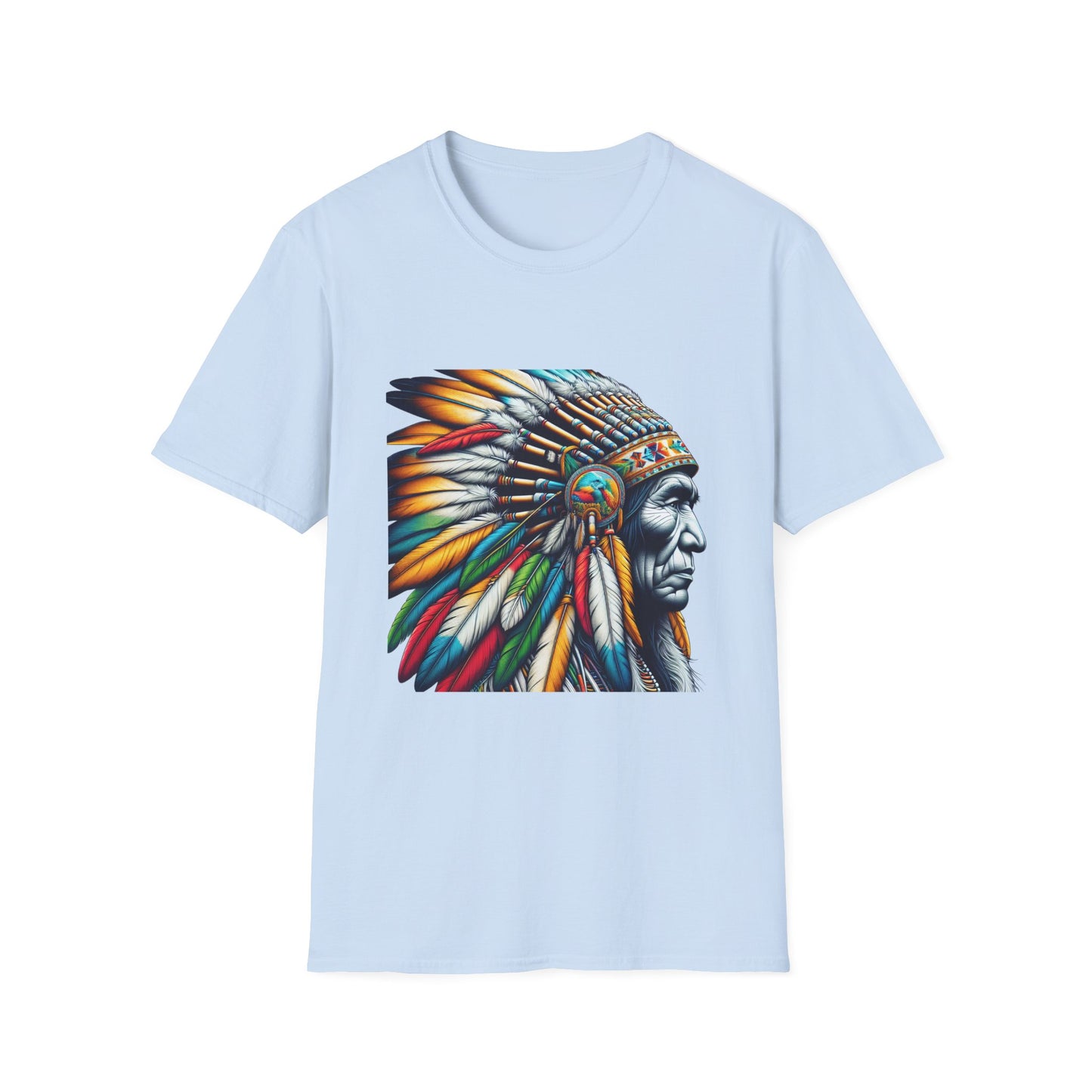 Native American Inspired Male-2. / Unisex Graphic Tee Shirt - Global Warming Warrior Wear, "S.P.C." A Social Purpose Corporation  