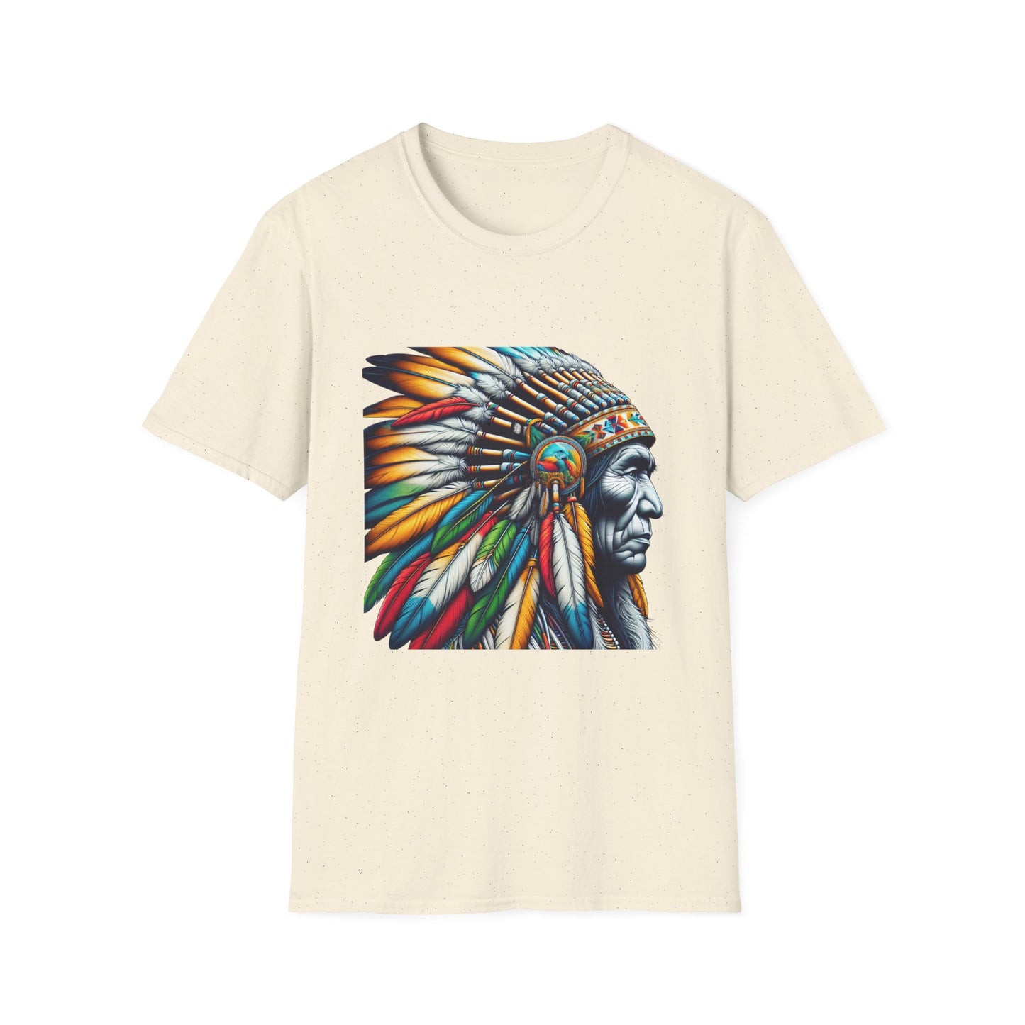 Native American Inspired Male-2. / Unisex Graphic Tee Shirt - Global Warming Warrior Wear, "S.P.C." A Social Purpose Corporation  