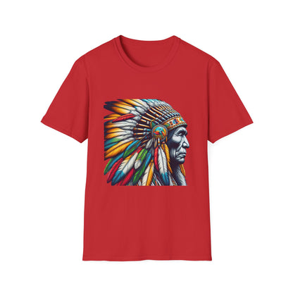 Native American Inspired Male-2. / Unisex Graphic Tee Shirt - Global Warming Warrior Wear, "S.P.C." A Social Purpose Corporation  