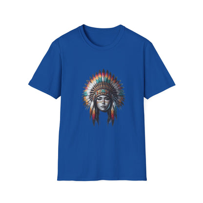 Native American Inspired Female-1.  / Unisex Graphic Tee Shirt - Global Warming Warrior Wear, "S.P.C." A Social Purpose Corporation  