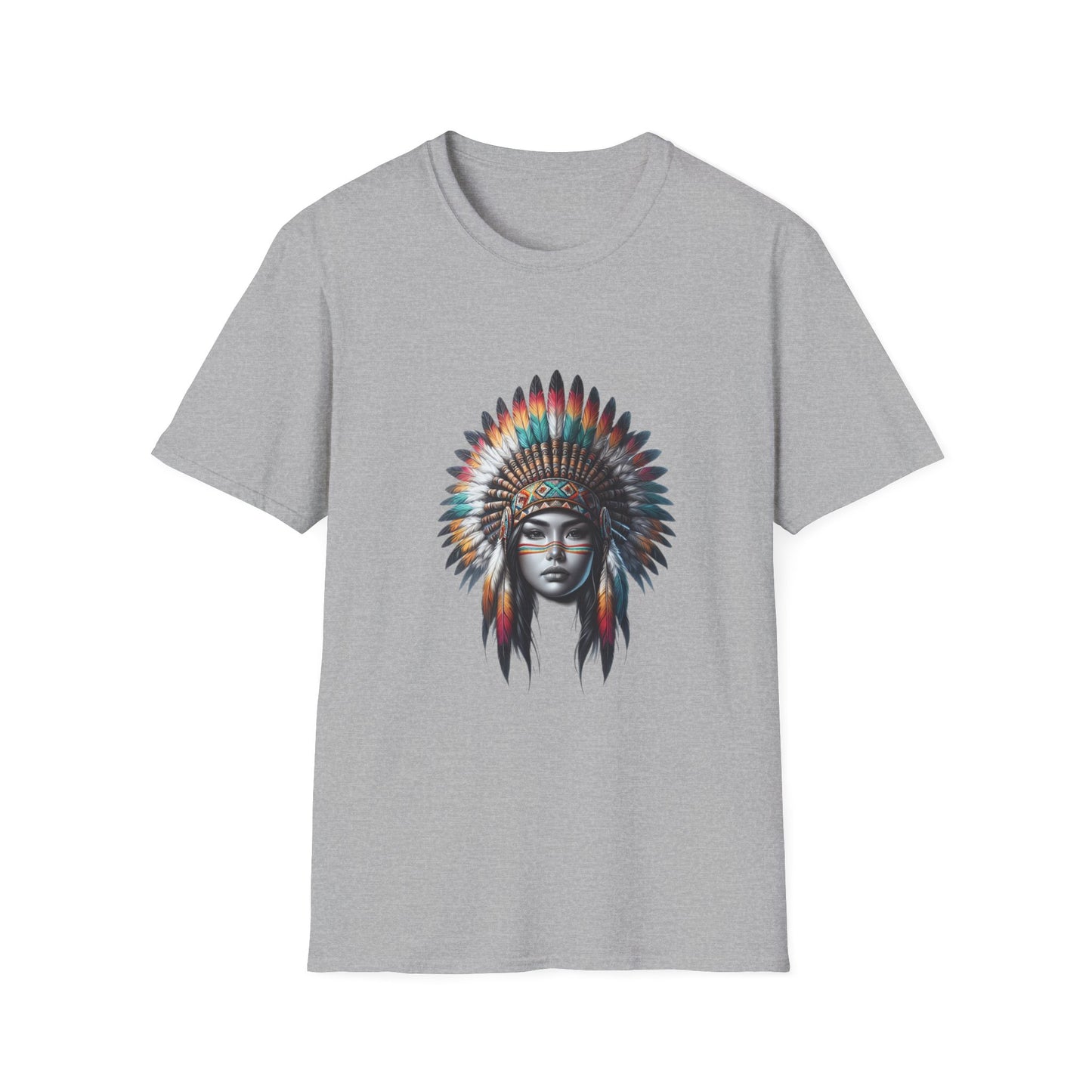 Native American Inspired Female-1.  / Unisex Graphic Tee Shirt - Global Warming Warrior Wear, "S.P.C." A Social Purpose Corporation  