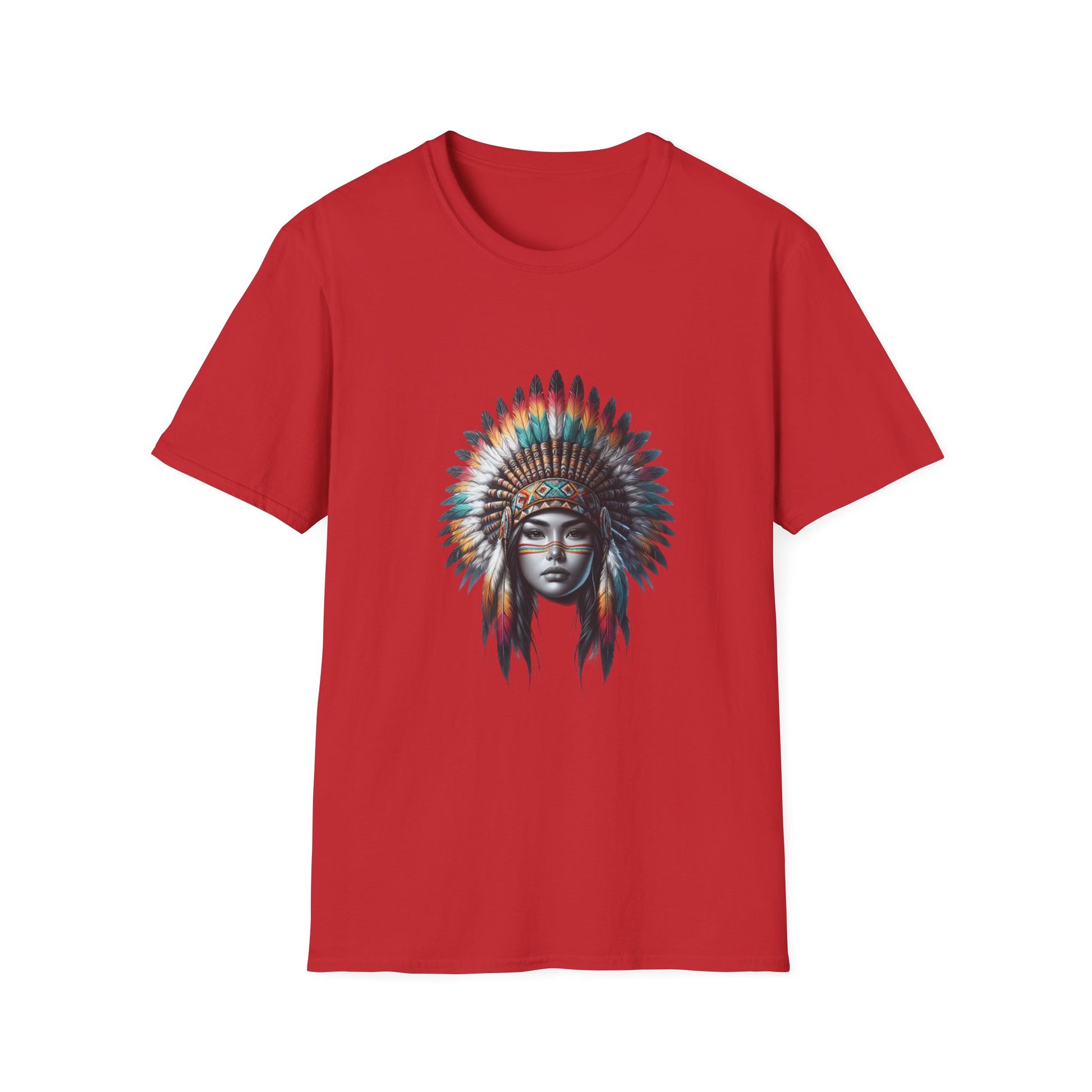 Native American Inspired Female-1.  / Unisex Graphic Tee Shirt - Global Warming Warrior Wear, "S.P.C." A Social Purpose Corporation  