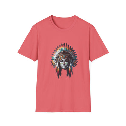 Native American Inspired Female-1.  / Unisex Graphic Tee Shirt - Global Warming Warrior Wear, "S.P.C." A Social Purpose Corporation  