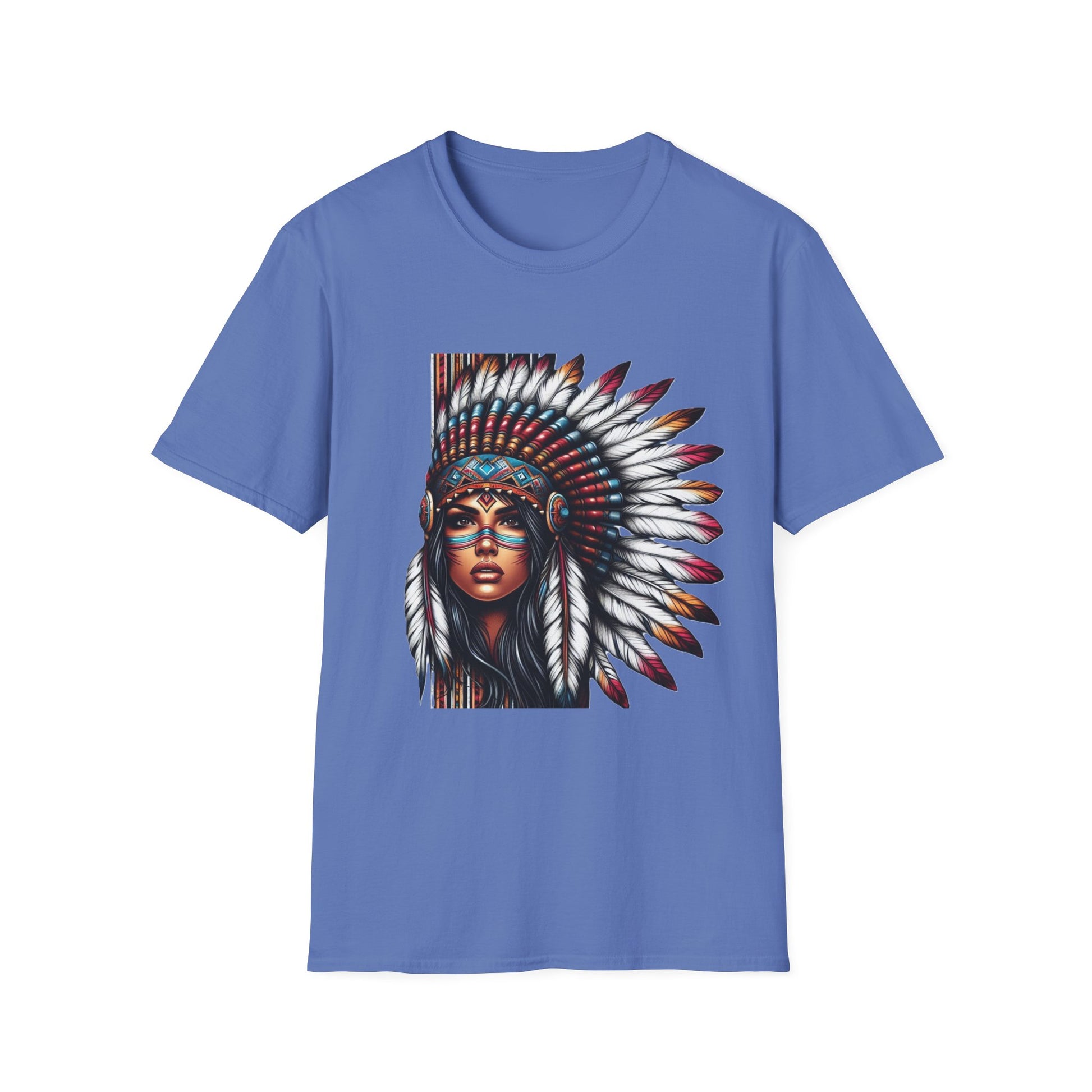 Native American Inspired Female-3.  / Unisex Graphic Tee Shirt - Global Warming Warrior Wear, "S.P.C." A Social Purpose Corporation  