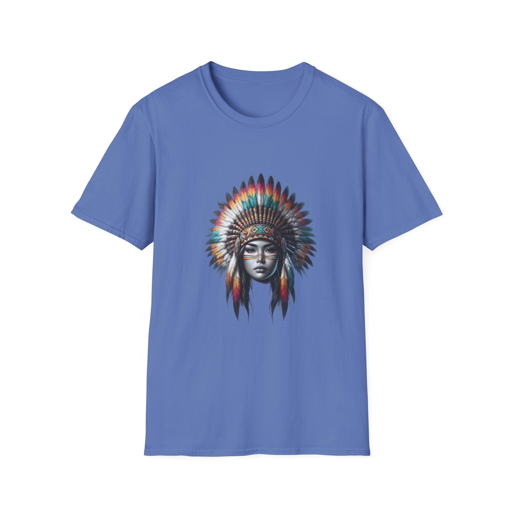 Native American Inspired Female-1.  / Unisex Graphic Tee Shirt - Global Warming Warrior Wear, "S.P.C." A Social Purpose Corporation  