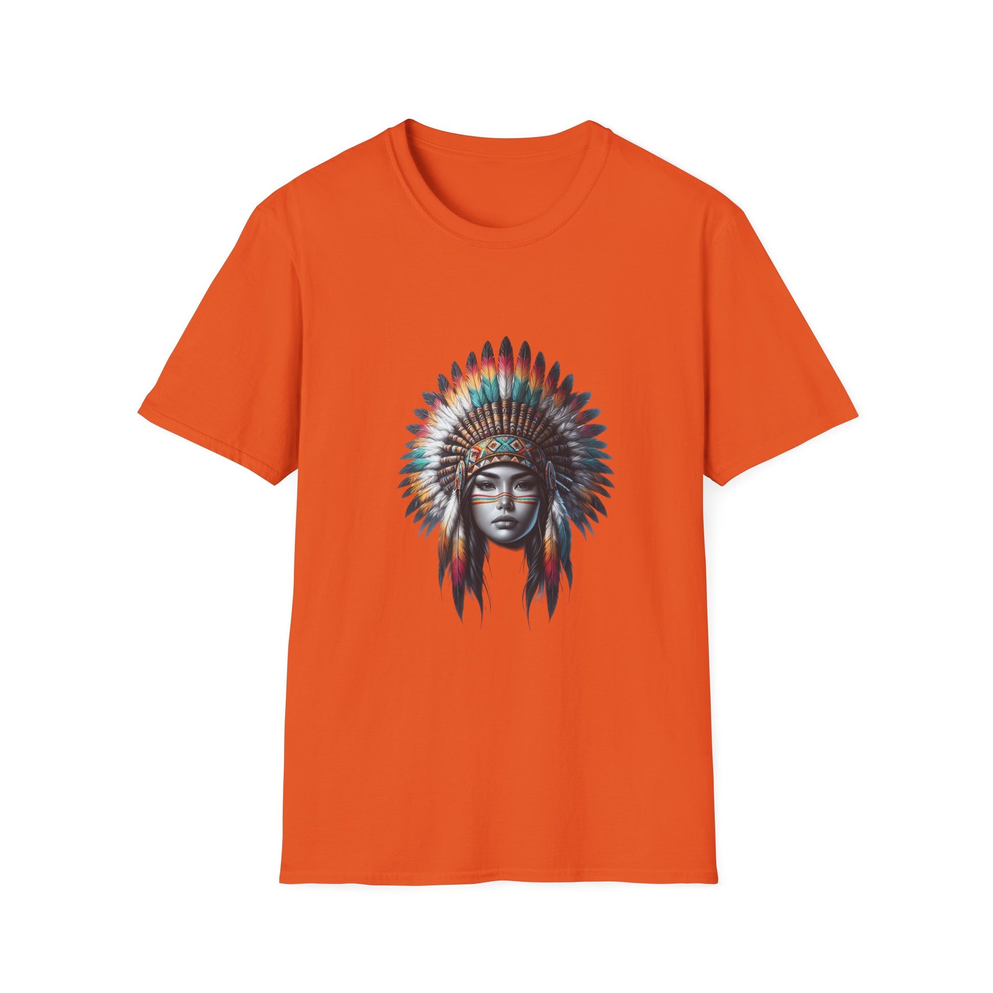 Native American Inspired Female-1.  / Unisex Graphic Tee Shirt - Global Warming Warrior Wear, "S.P.C." A Social Purpose Corporation  