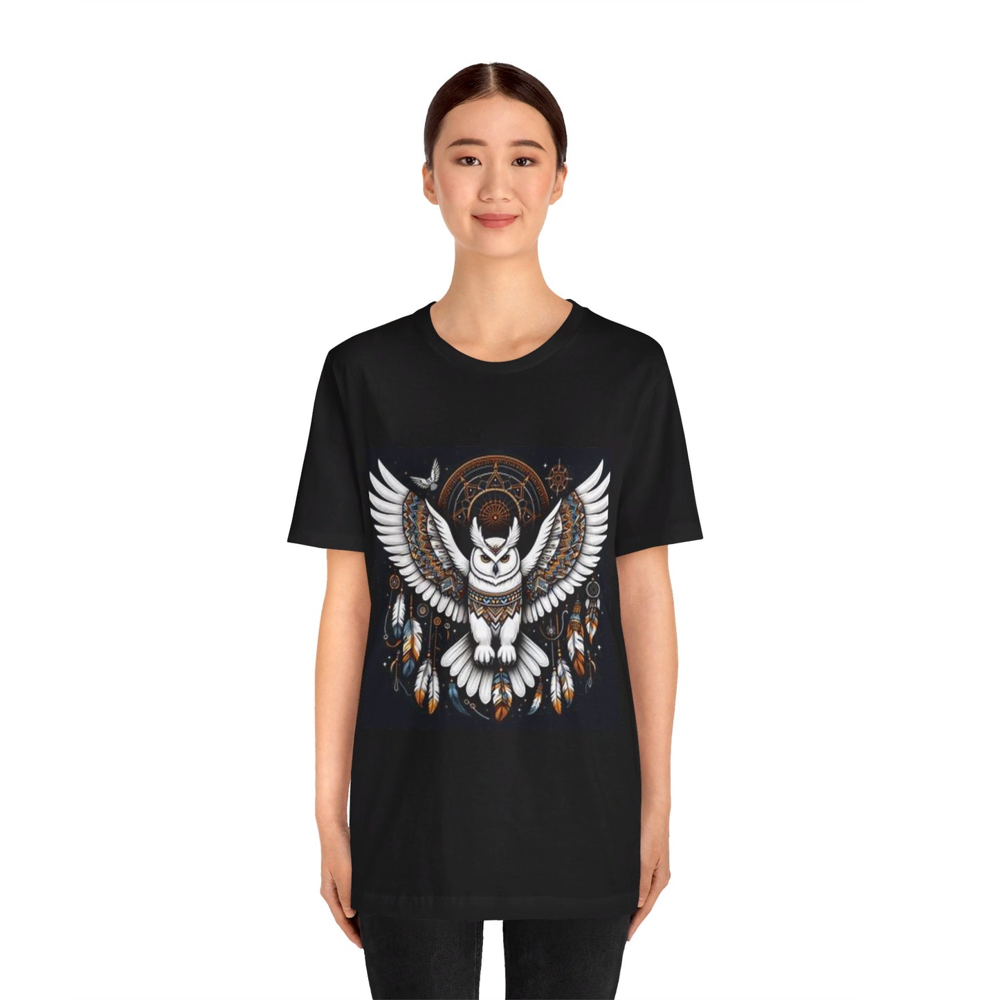 Owl-1. Native American Inspired / Unisex Graphic Tee Shirt - Global Warming Warrior Wear, "S.P.C." A Social Purpose Corporation  