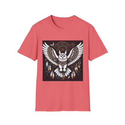 Owl-1. Native American Inspired / Unisex Graphic Tee Shirt - Global Warming Warrior Wear, "S.P.C." A Social Purpose Corporation  