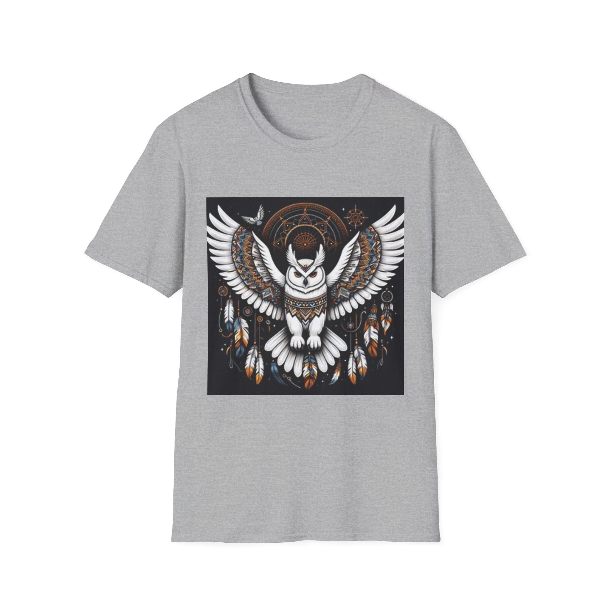 Owl-1. Native American Inspired / Unisex Graphic Tee Shirt - Global Warming Warrior Wear, "S.P.C." A Social Purpose Corporation  