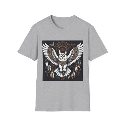 Owl-1. Native American Inspired / Unisex Graphic Tee Shirt - Global Warming Warrior Wear, "S.P.C." A Social Purpose Corporation  