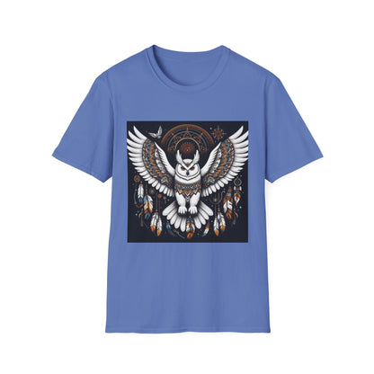 Owl-1. Native American Inspired / Unisex Graphic Tee Shirt - Global Warming Warrior Wear, "S.P.C." A Social Purpose Corporation  