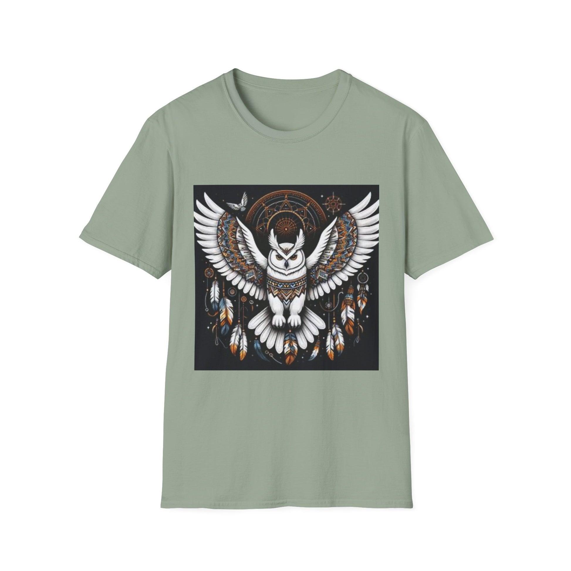 Owl-1. Native American Inspired / Unisex Graphic Tee Shirt - Global Warming Warrior Wear, "S.P.C." A Social Purpose Corporation  