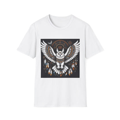 Owl-1. Native American Inspired / Unisex Graphic Tee Shirt - Global Warming Warrior Wear, "S.P.C." A Social Purpose Corporation  