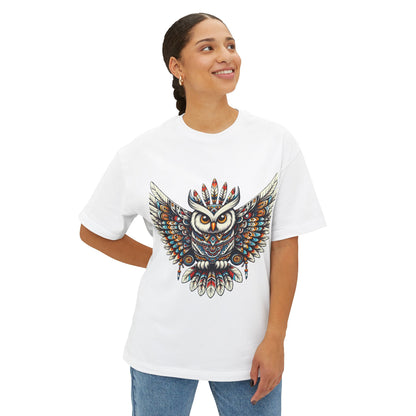 Owl-4. Native American Inspired / Unisex Graphic Tee Shirt - Global Warming Warrior Wear, "S.P.C." A Social Purpose Corporation  