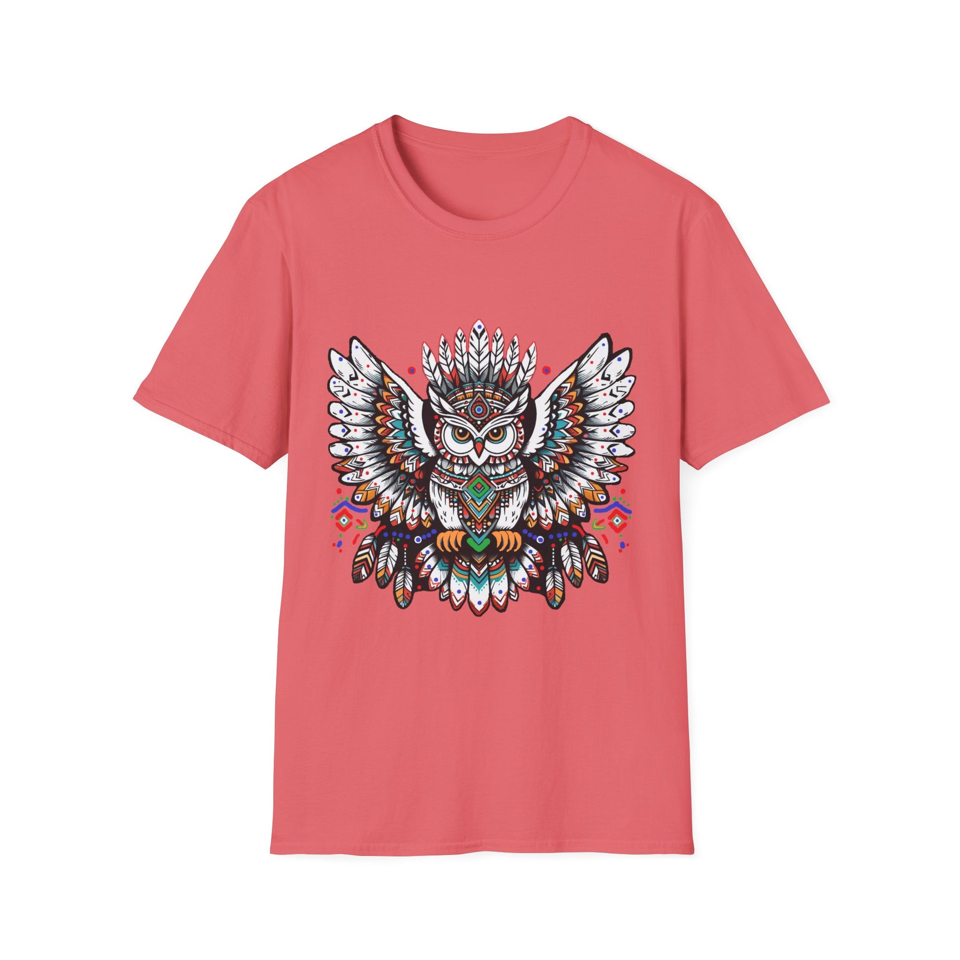 Owl-3. Native American Inspired / Unisex Graphic Tee Shirt - Global Warming Warrior Wear, "S.P.C." A Social Purpose Corporation  