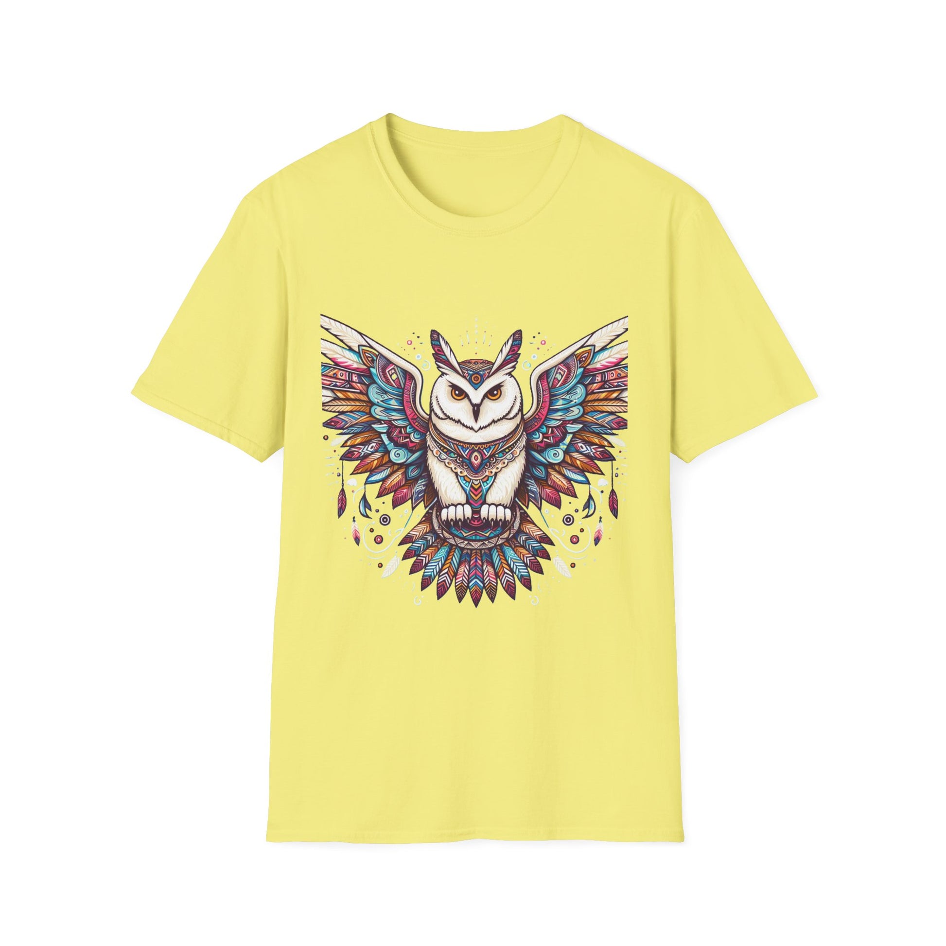 Owl-2. Native American Inspired / Unisex Graphic Tee Shirt - Global Warming Warrior Wear, "S.P.C." A Social Purpose Corporation  