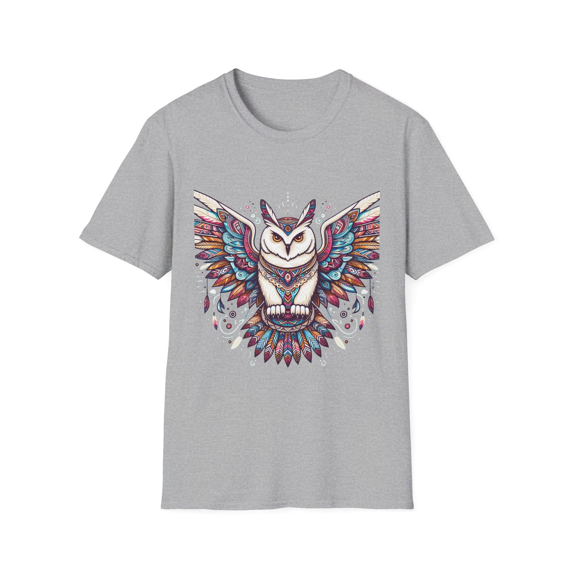 Owl-2. Native American Inspired / Unisex Graphic Tee Shirt - Global Warming Warrior Wear, "S.P.C." A Social Purpose Corporation  