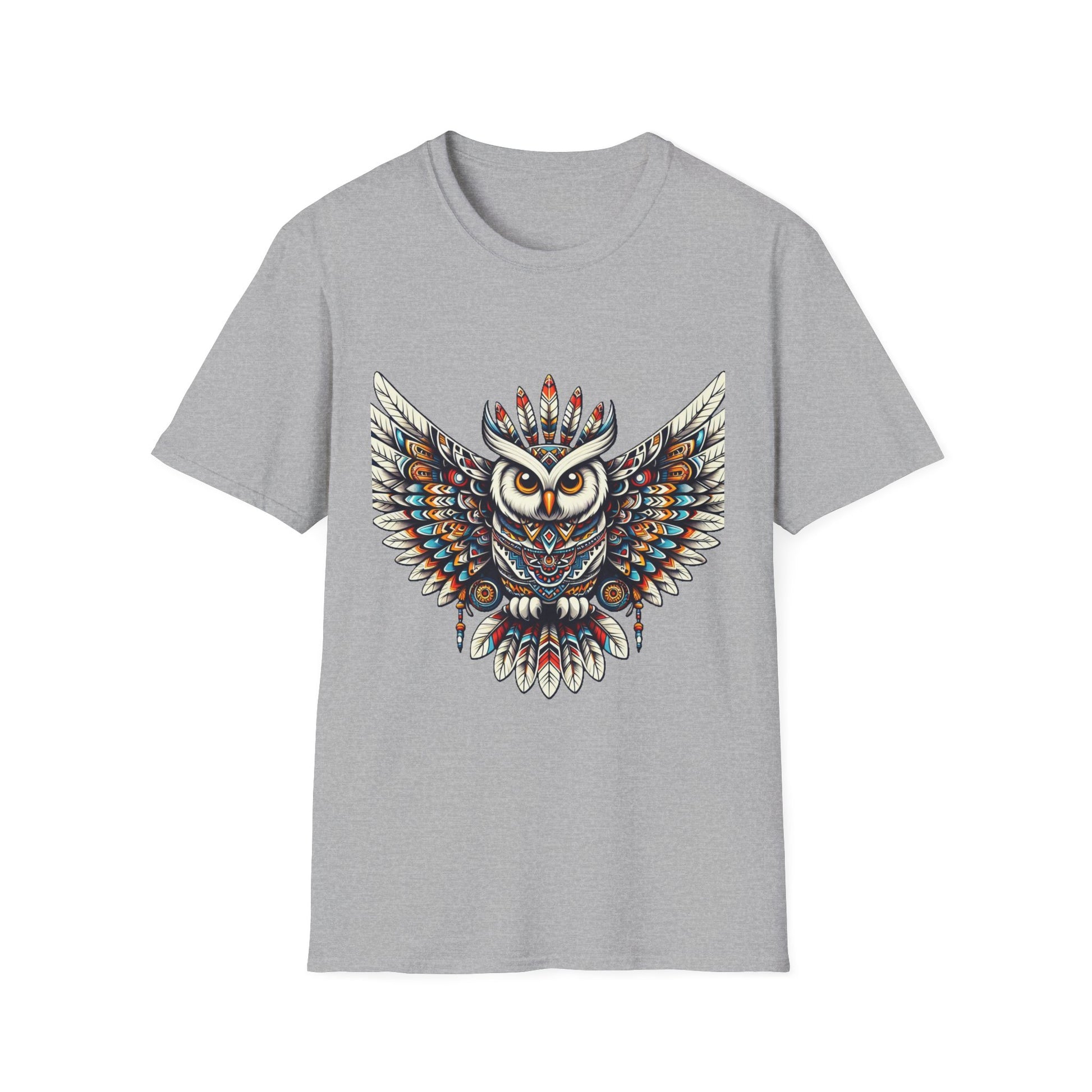 Owl-4. Native American Inspired / Unisex Graphic Tee Shirt - Global Warming Warrior Wear, "S.P.C." A Social Purpose Corporation  