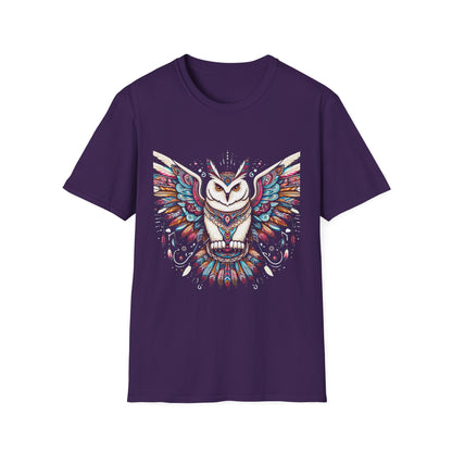 Owl-2. Native American Inspired / Unisex Graphic Tee Shirt - Global Warming Warrior Wear, "S.P.C." A Social Purpose Corporation  