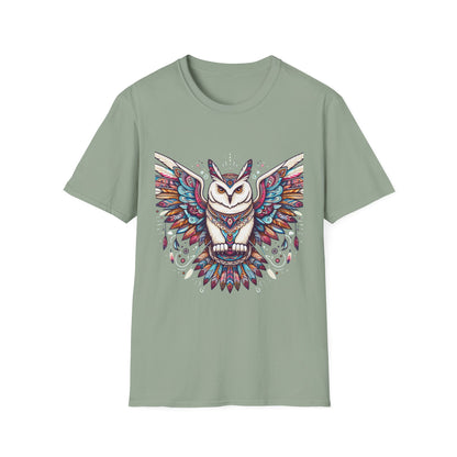 Owl-2. Native American Inspired / Unisex Graphic Tee Shirt - Global Warming Warrior Wear, "S.P.C." A Social Purpose Corporation  