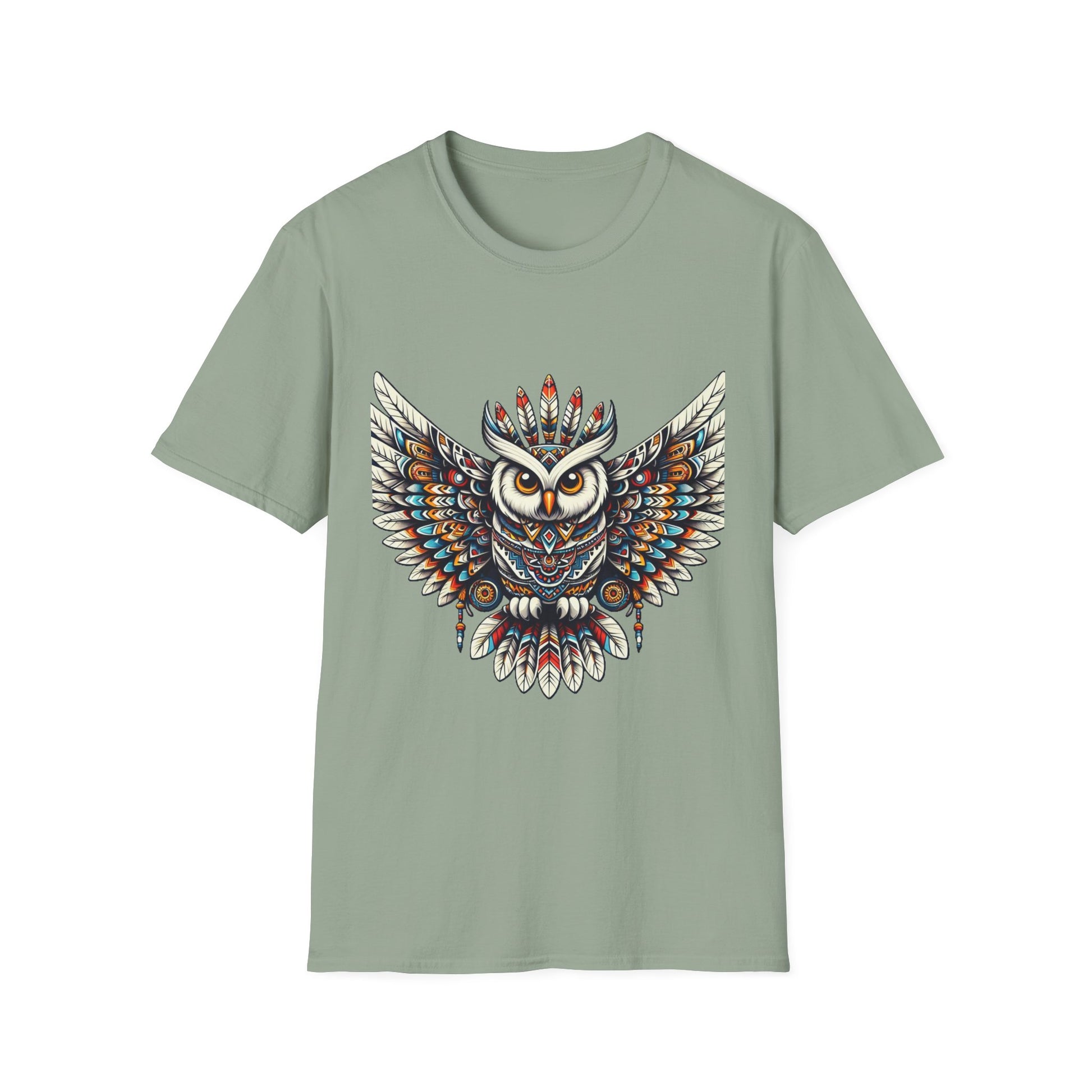 Owl-4. Native American Inspired / Unisex Graphic Tee Shirt - Global Warming Warrior Wear, "S.P.C." A Social Purpose Corporation  