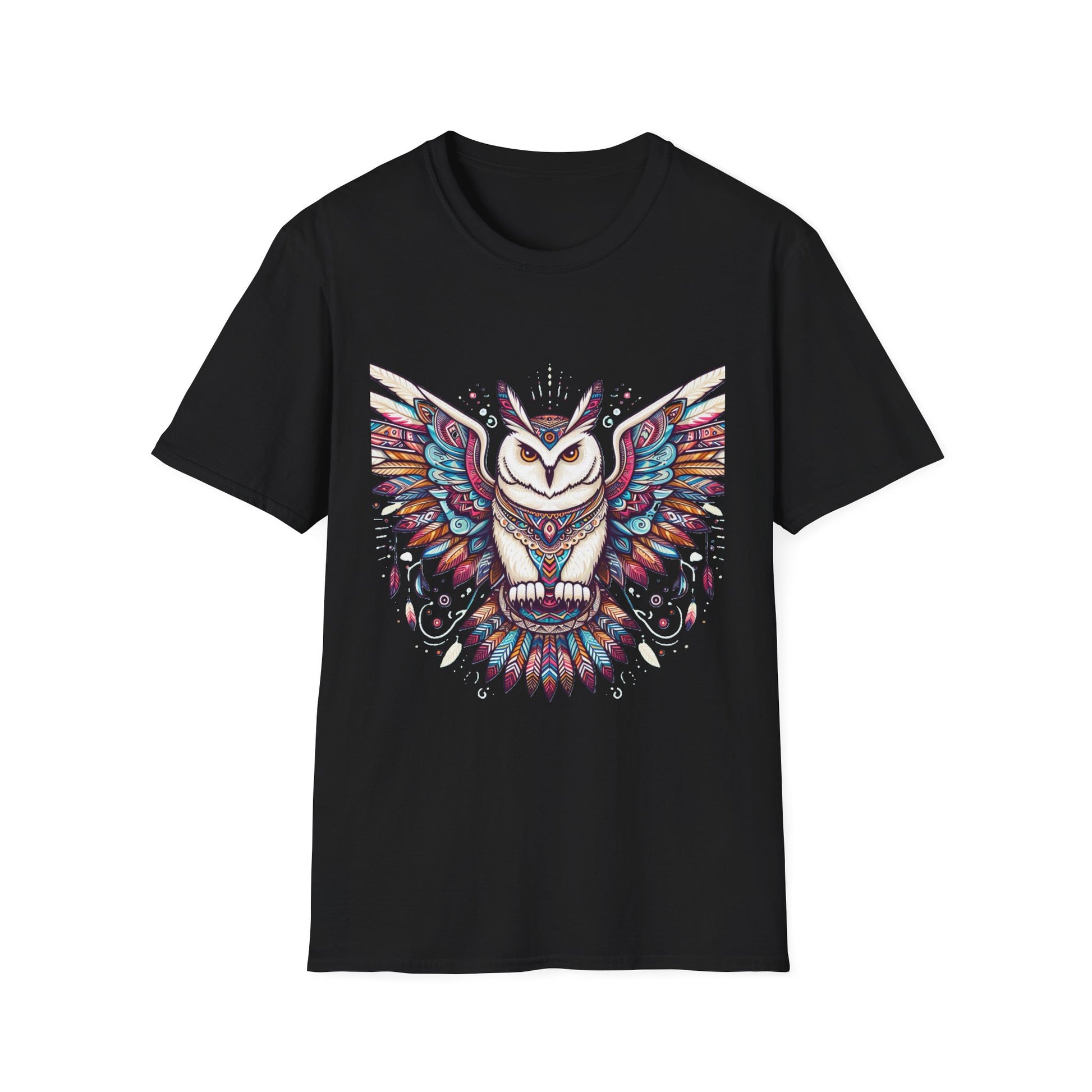 Owl-2. Native American Inspired / Unisex Graphic Tee Shirt - Global Warming Warrior Wear, "S.P.C." A Social Purpose Corporation  