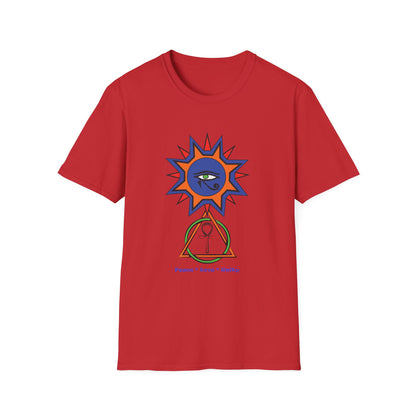 2-B. Egyptian Sun - Peace - Love - Unity / Unisex - Graphic Tee Shirt - Global Warming Warrior Wear, "S.P.C." A Social Purpose Corporation  