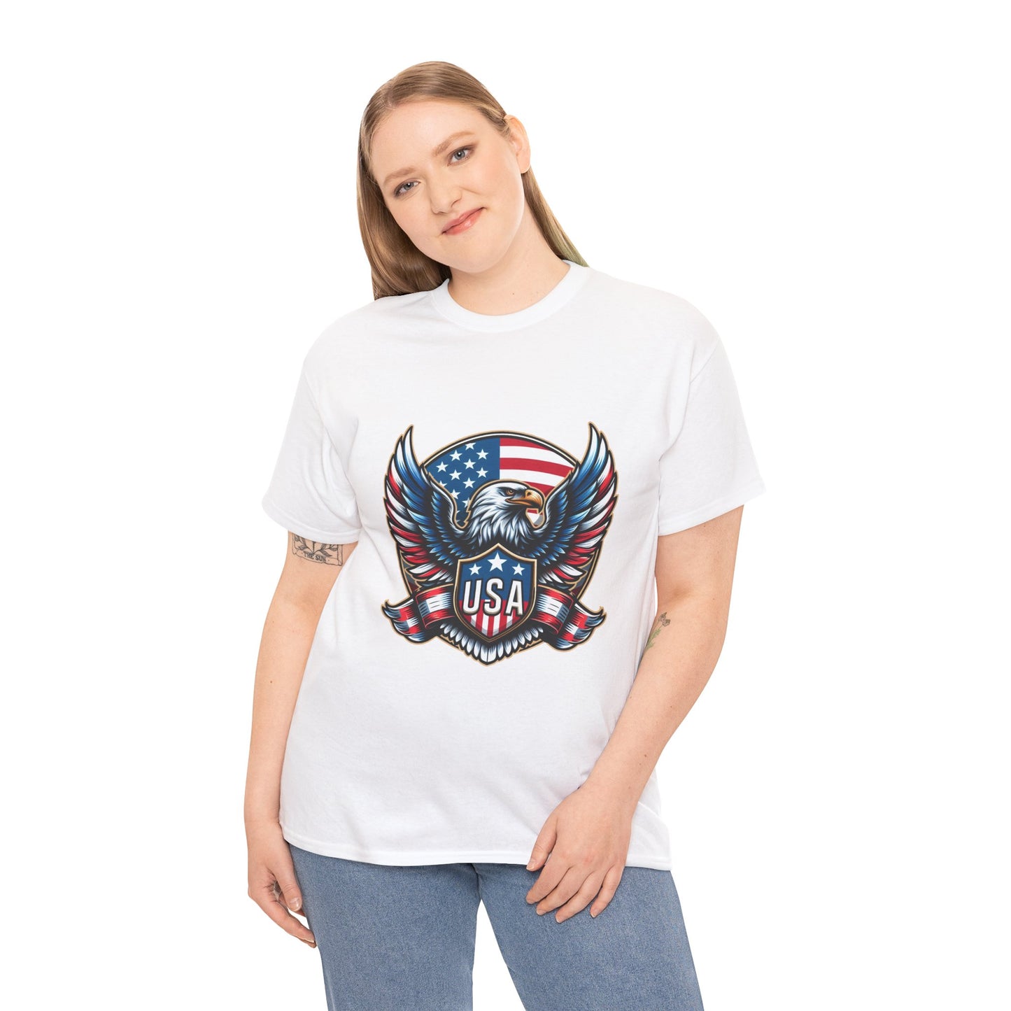 USA Shield - Flag - Eagle.1 / Unisex Graphic Tee Shirt - Amazon Apparel Company 