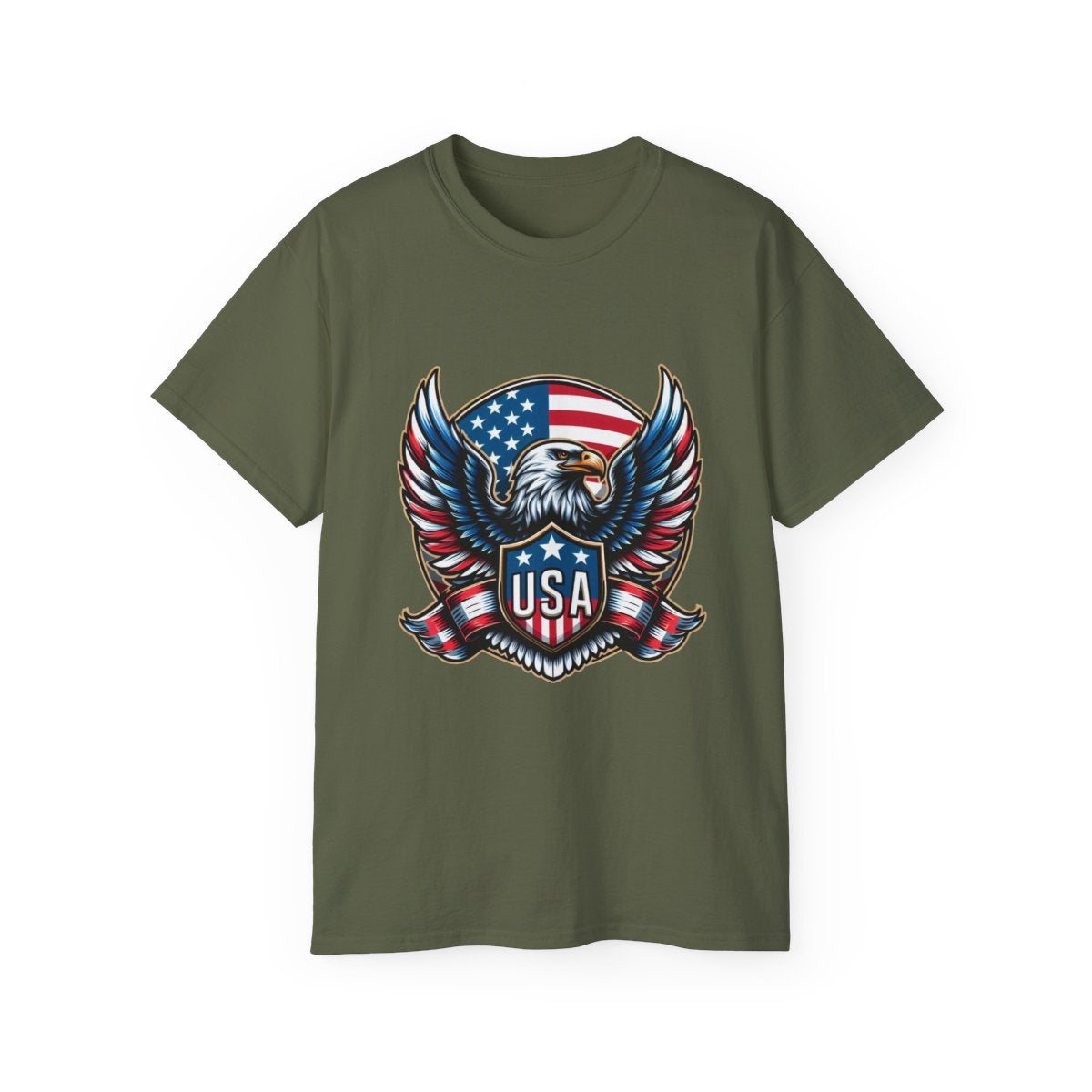 USA Shield - Flag - Eagle.1 / Unisex Graphic Tee Shirt - Amazon Apparel Company 