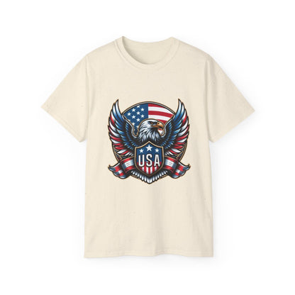 USA Shield - Flag - Eagle.1 / Unisex Graphic Tee Shirt - Amazon Apparel Company 