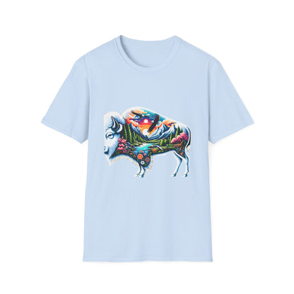 White Bison-1. Native American Inspired / Unisex Graphic Tee Shirt - Global Warming Warrior Wear, "S.P.C." A Social Purpose Corporation  