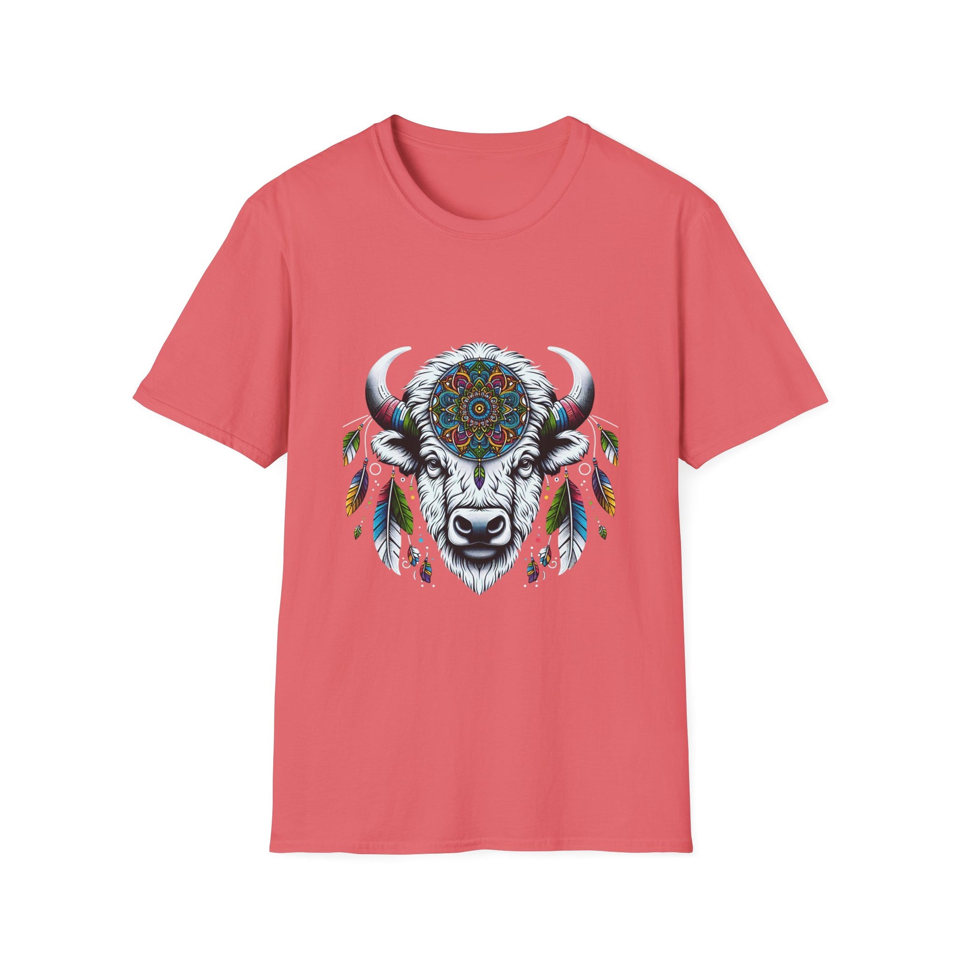 White Bison-2. Native American Inspired / Unisex Graphic Tee Shirt - Global Warming Warrior Wear, "S.P.C." A Social Purpose Corporation  