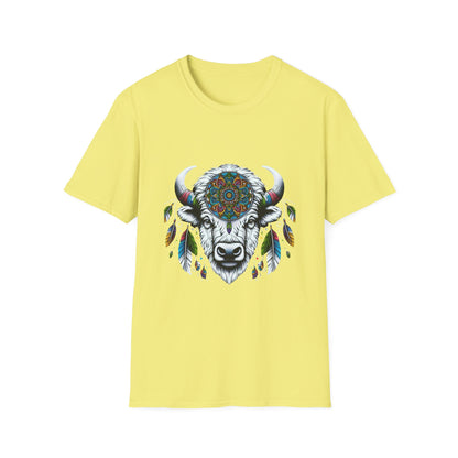 White Bison-2. Native American Inspired / Unisex Graphic Tee Shirt - Global Warming Warrior Wear, "S.P.C." A Social Purpose Corporation  