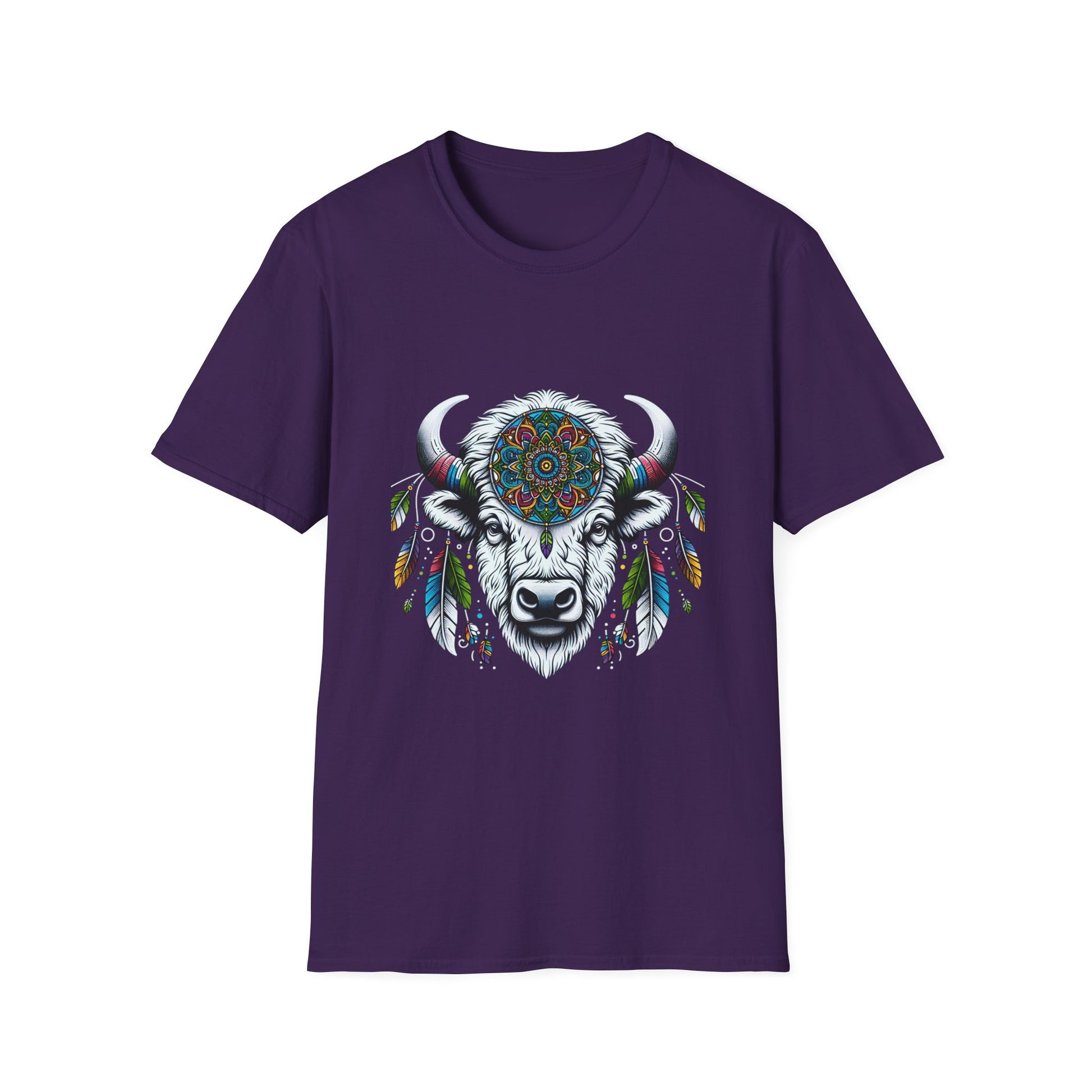 White Bison-2. Native American Inspired / Unisex Graphic Tee Shirt - Global Warming Warrior Wear, "S.P.C." A Social Purpose Corporation  