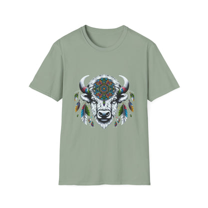 White Bison-2. Native American Inspired / Unisex Graphic Tee Shirt - Global Warming Warrior Wear, "S.P.C." A Social Purpose Corporation  