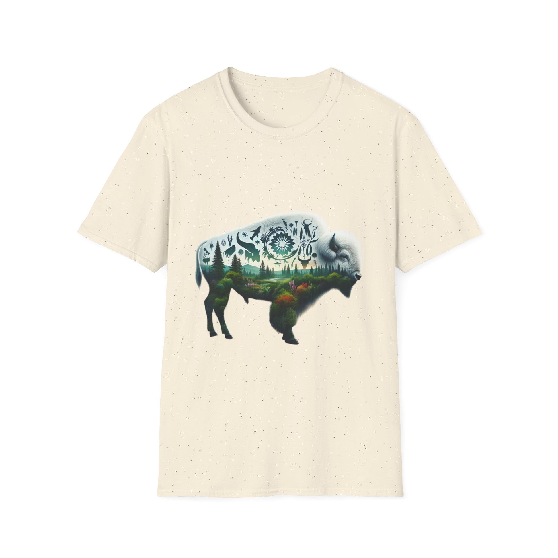 White Bison-5. Native American Inspired / Unisex Graphic Tee Shirt - Global Warming Warrior Wear, "S.P.C." A Social Purpose Corporation  