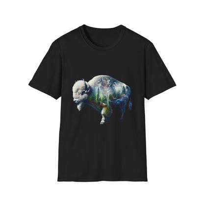 White Bison-6. Native American Inspired / Unisex Graphic Tee Shirt - Global Warming Warrior Wear, "S.P.C." A Social Purpose Corporation  