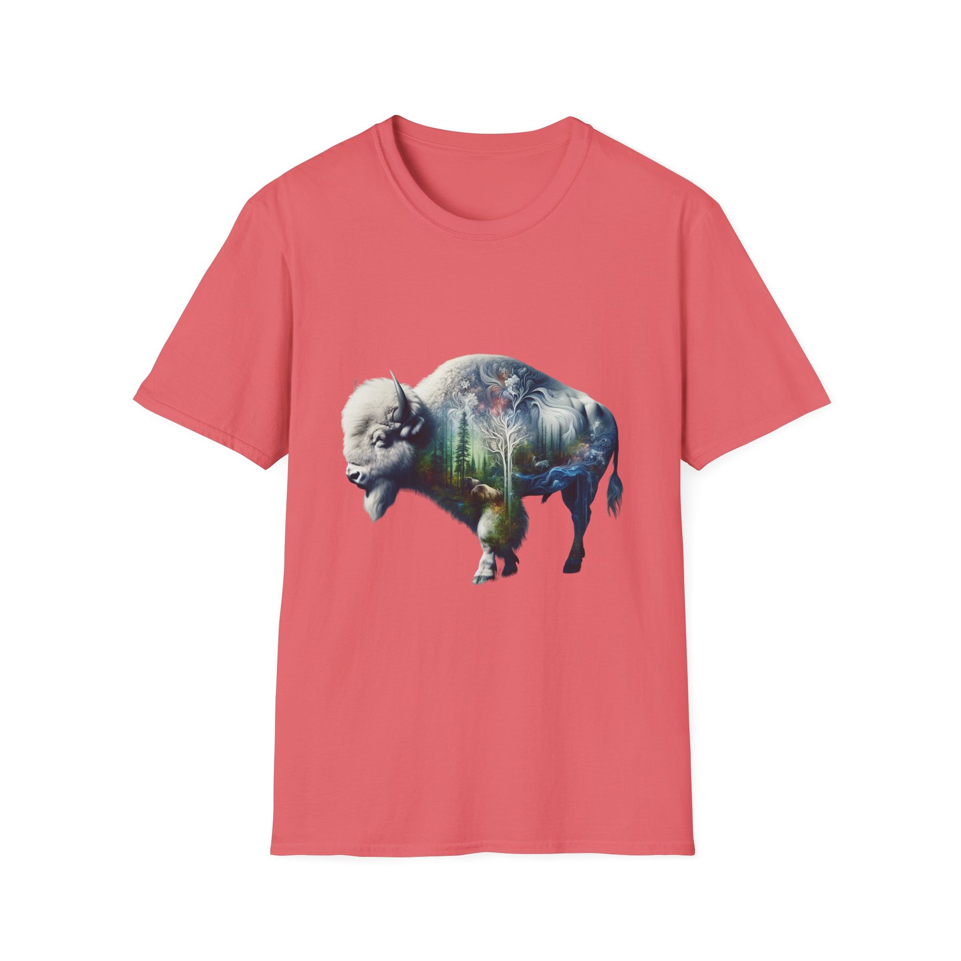 White Bison-6. Native American Inspired / Unisex Graphic Tee Shirt - Global Warming Warrior Wear, "S.P.C." A Social Purpose Corporation  