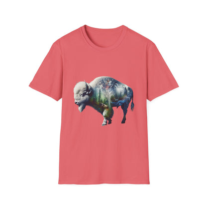 White Bison-6. Native American Inspired / Unisex Graphic Tee Shirt - Global Warming Warrior Wear, "S.P.C." A Social Purpose Corporation  