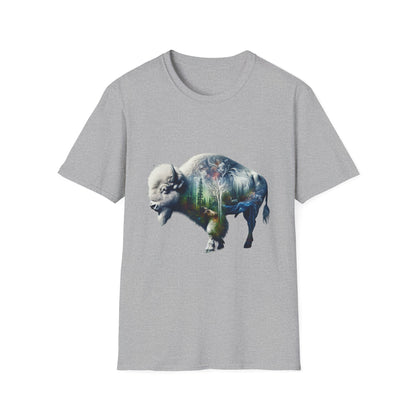 White Bison-6. Native American Inspired / Unisex Graphic Tee Shirt - Global Warming Warrior Wear, "S.P.C." A Social Purpose Corporation  