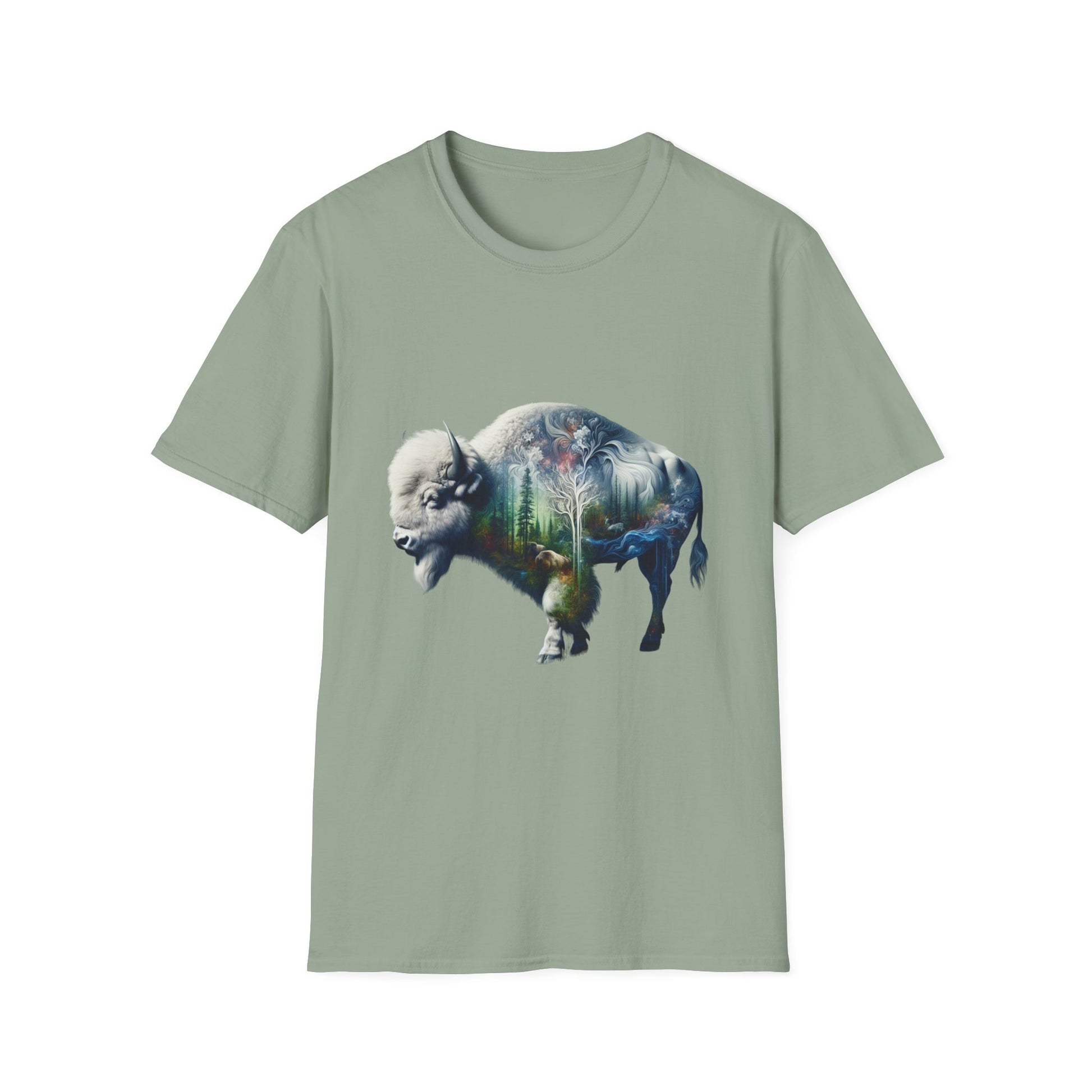 White Bison-6. Native American Inspired / Unisex Graphic Tee Shirt - Global Warming Warrior Wear, "S.P.C." A Social Purpose Corporation  