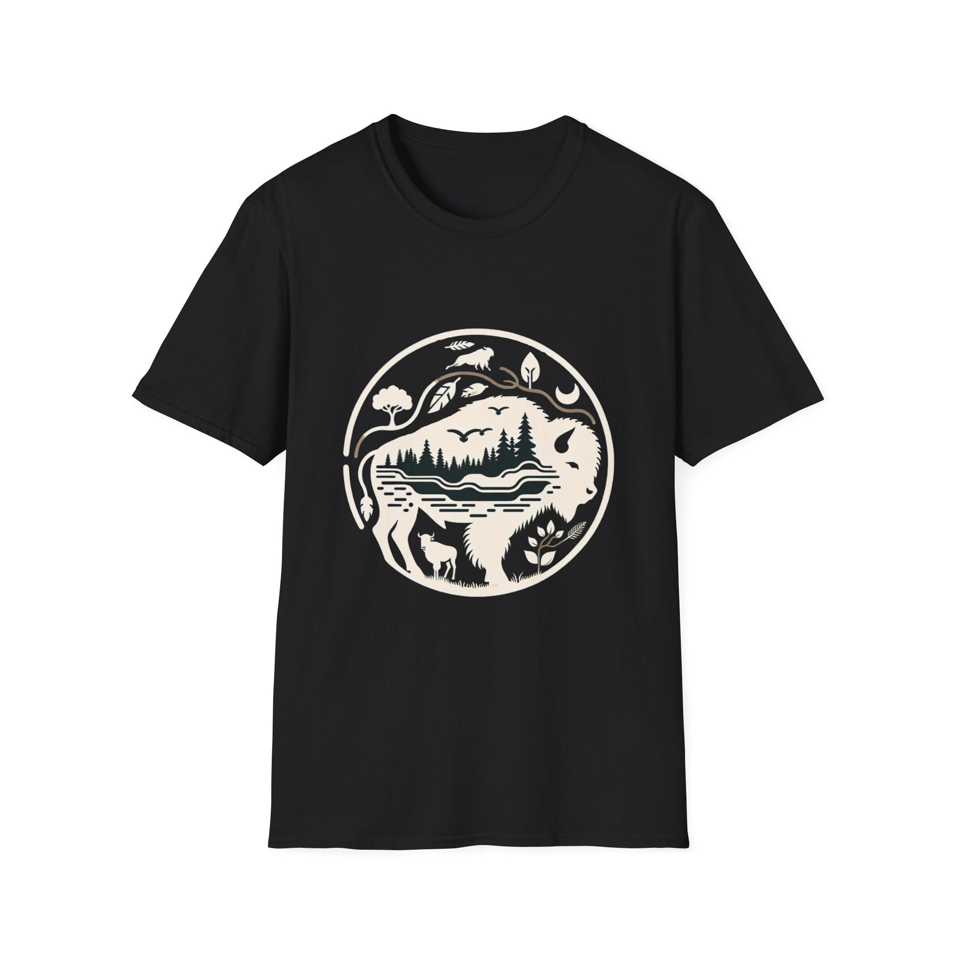 White Bison-4. Native American Inspired / Unisex Graphic Tee Shirt - Global Warming Warrior Wear, "S.P.C." A Social Purpose Corporation  