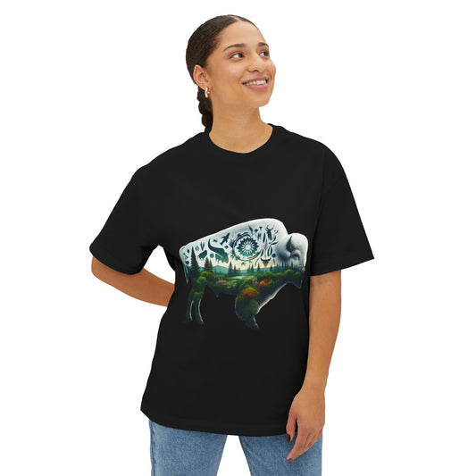 White Bison-5. Native American Inspired / Unisex Graphic Tee Shirt - Global Warming Warrior Wear, "S.P.C." A Social Purpose Corporation   ZEBRA UNDERGROUND