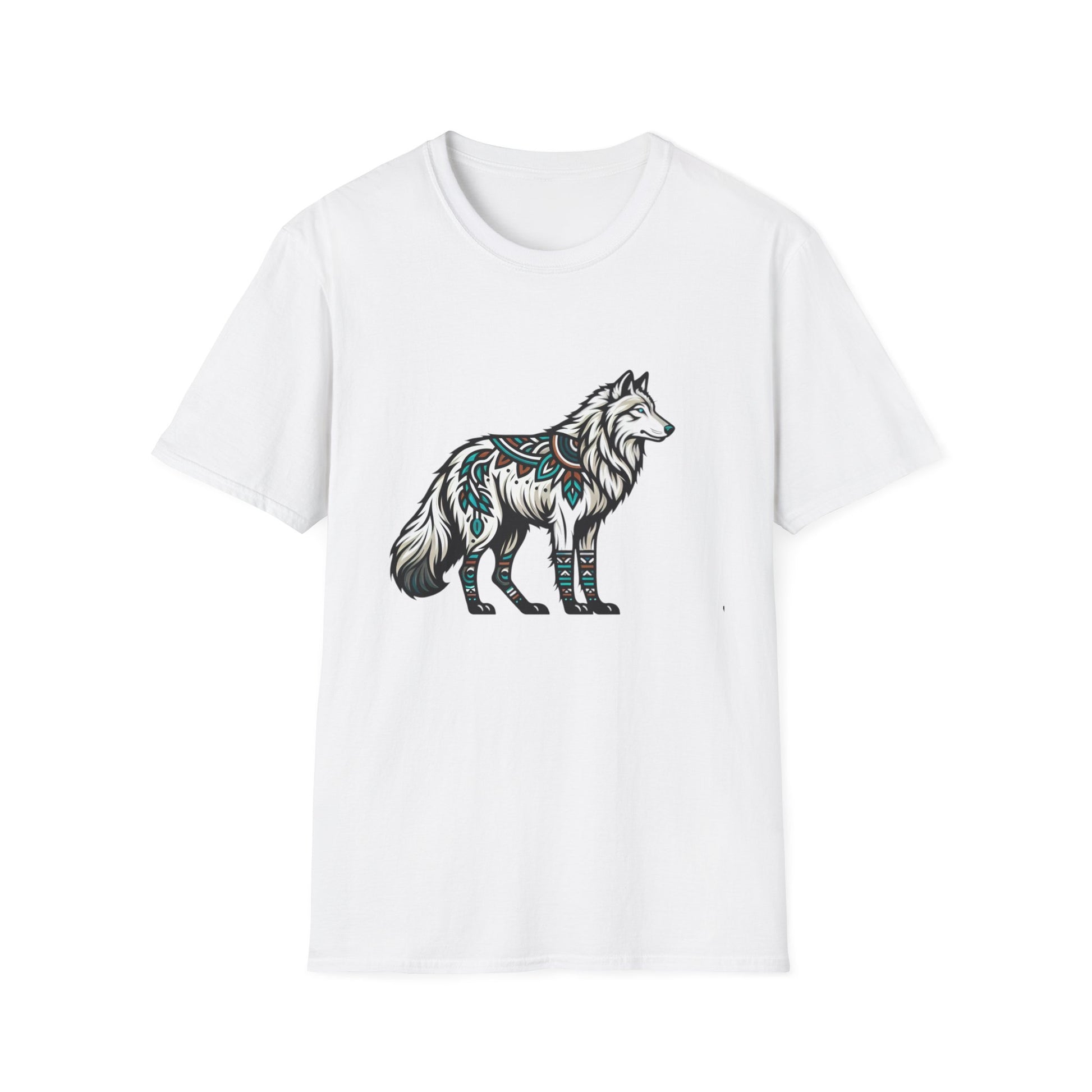 White Wolf-4. Native American Inspired / Unisex Graphic Tee Shirt - Global Warming Warrior Wear, "S.P.C." A Social Purpose Corporation  