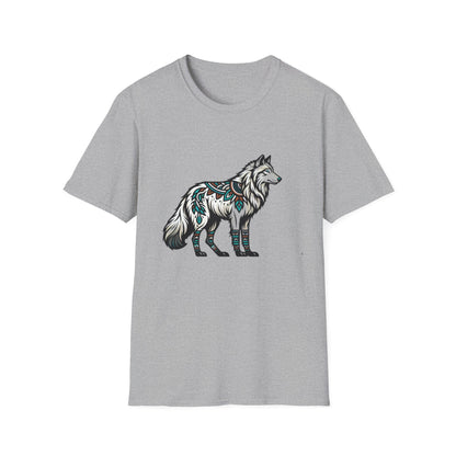 White Wolf-4. Native American Inspired / Unisex Graphic Tee Shirt - Global Warming Warrior Wear, "S.P.C." A Social Purpose Corporation  