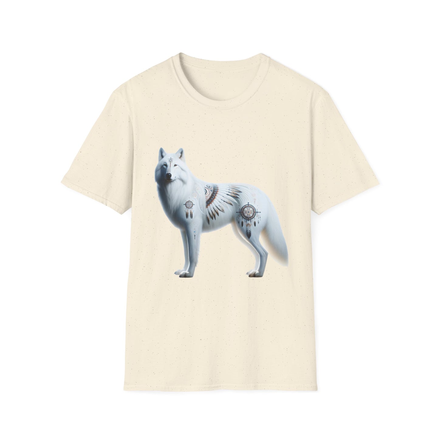 White Wolf-3. Native American Inspired / Unisex Graphic Tee Shirt - Global Warming Warrior Wear, "S.P.C." A Social Purpose Corporation  