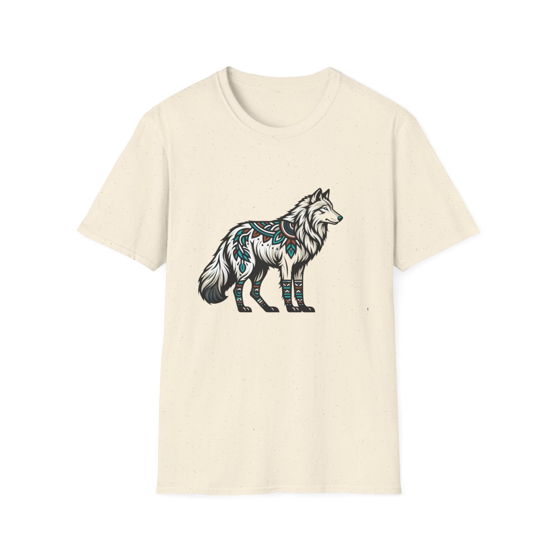 White Wolf-4. Native American Inspired / Unisex Graphic Tee Shirt - Global Warming Warrior Wear, "S.P.C." A Social Purpose Corporation  