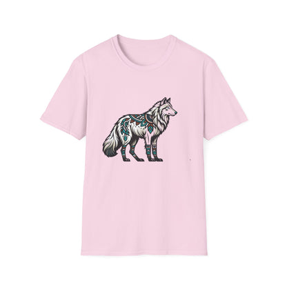 White Wolf-4. Native American Inspired / Unisex Graphic Tee Shirt - Global Warming Warrior Wear, "S.P.C." A Social Purpose Corporation  