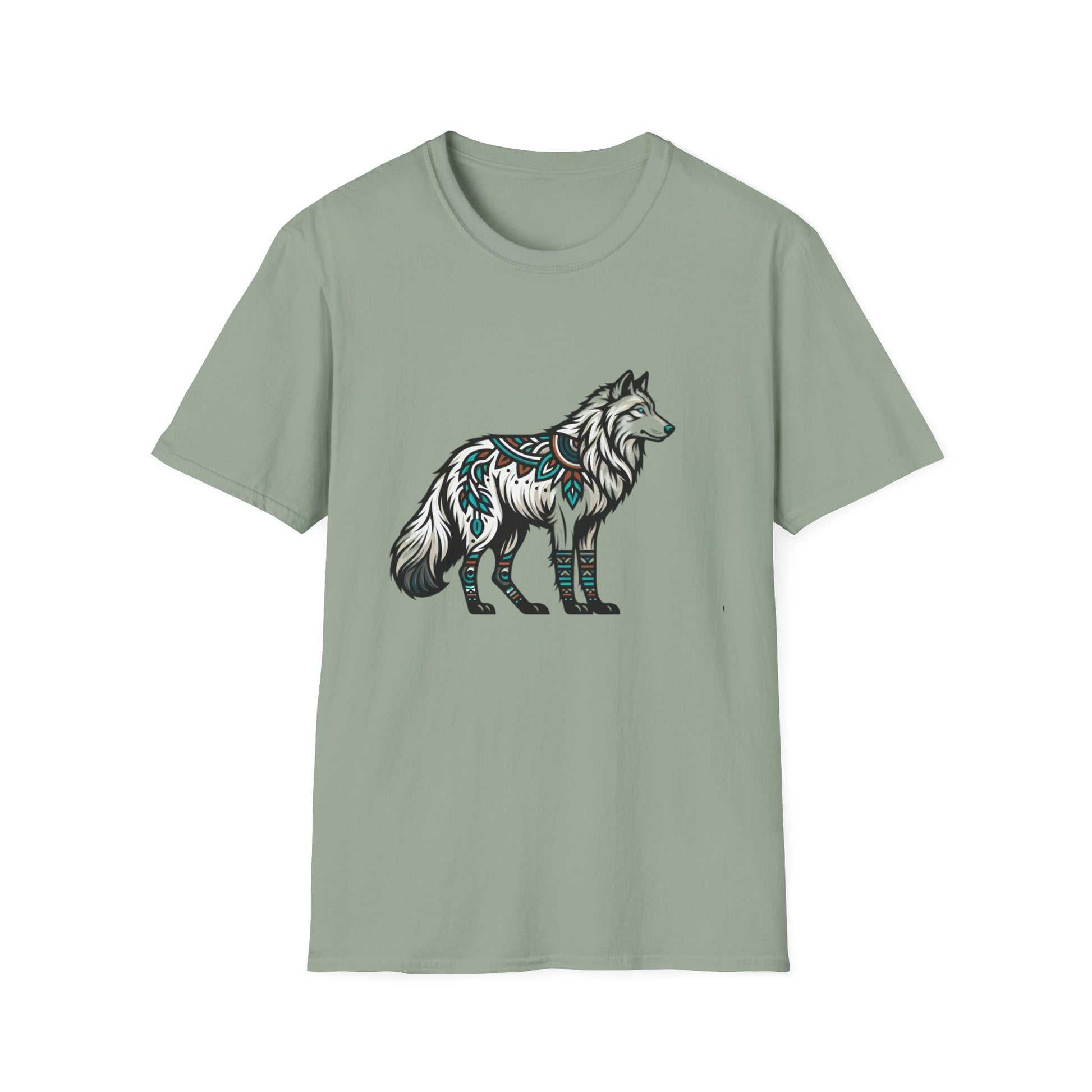 White Wolf-4. Native American Inspired / Unisex Graphic Tee Shirt - Global Warming Warrior Wear, "S.P.C." A Social Purpose Corporation  