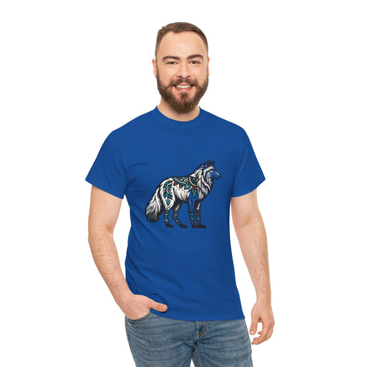 White Wolf-4. Native American Inspired / Unisex Graphic Tee Shirt - Global Warming Warrior Wear, "S.P.C." A Social Purpose Corporation   ZEBRA UNDERGROUND